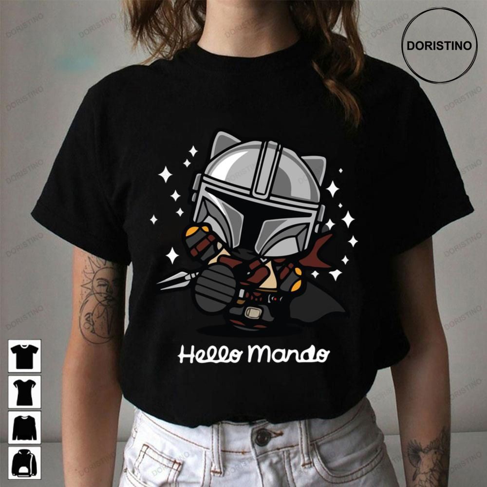 Funny Cute Layout Hello Mando Awesome Shirts